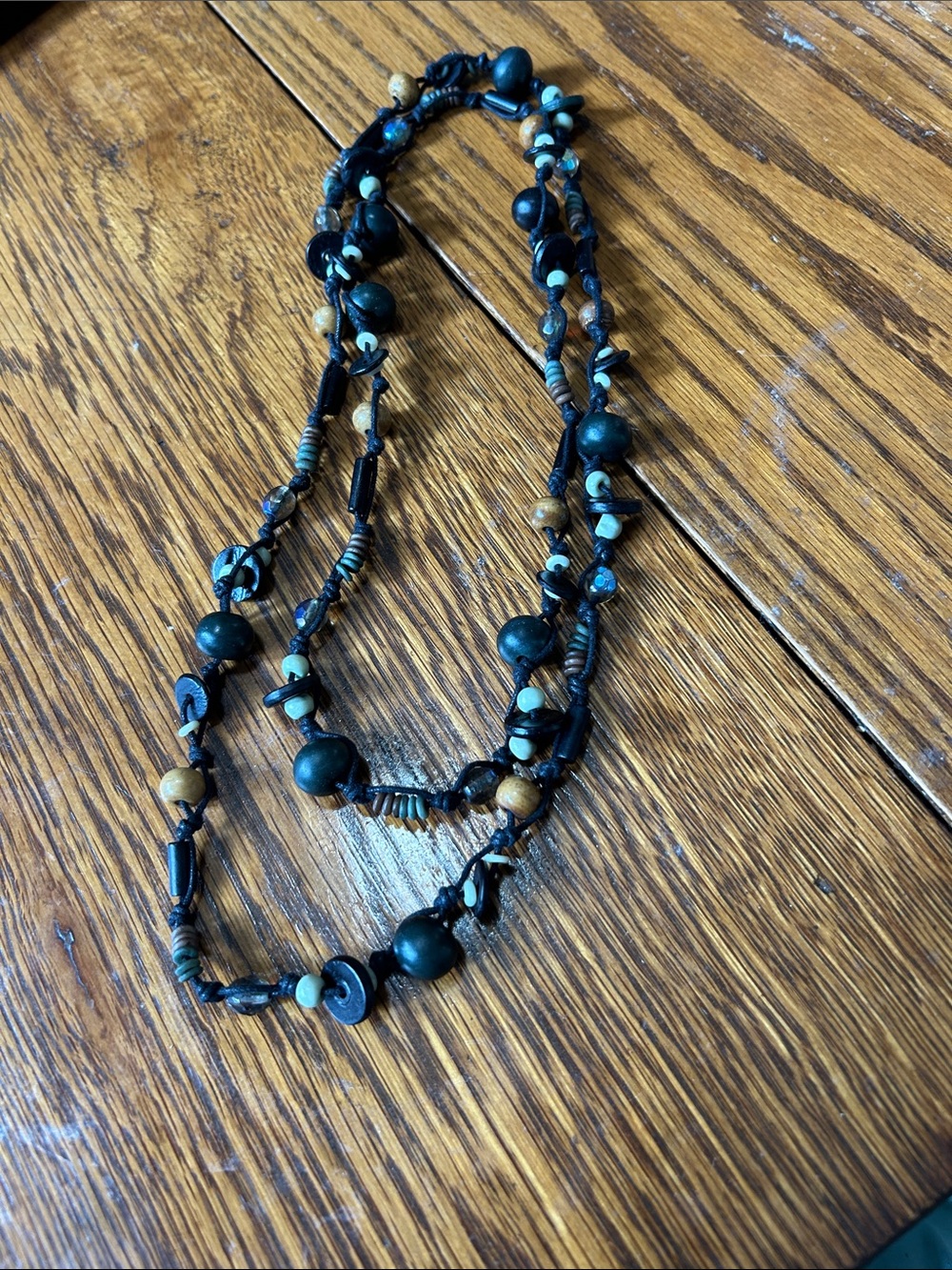 Handcrafted Black and Brown Beaded Women's Necklace
